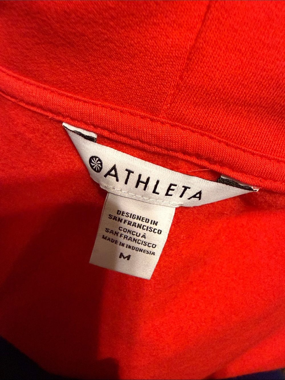 Athleta Vibrant Red Hooded Zip Bomber Jacket - Picture 5 of 5